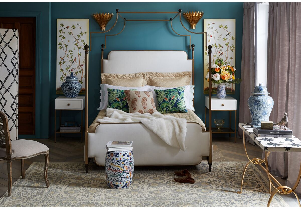 Brass Canopy Bed in Girls Bedroom - Soul & Lane