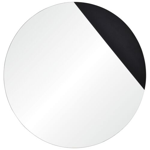 Aver 40" Round Wall Mirror, Black~P77543292
