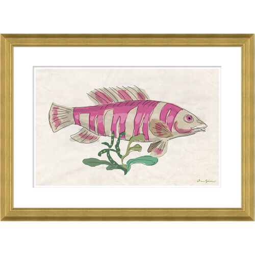 Dana Gibson, Fish Plaque Pink Stripe~P77636452