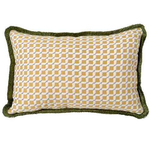 Capri 14x20 Lumbar Pillow,Yellow/Green