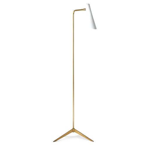 Penelope Floor Lamp, Brass/White~P77353919