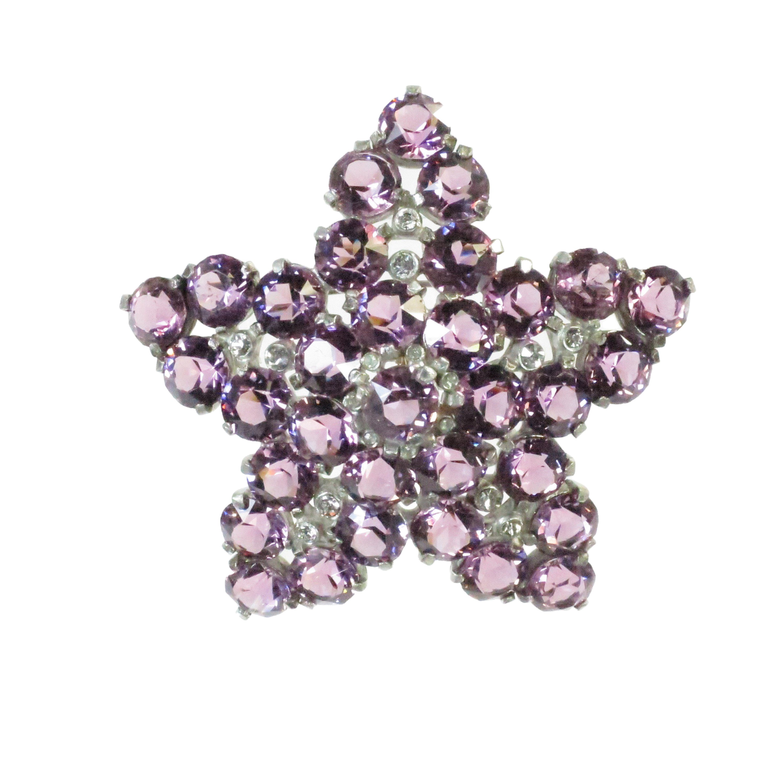 1940s Amethyst Crystal Starfish Brooch~P77665535