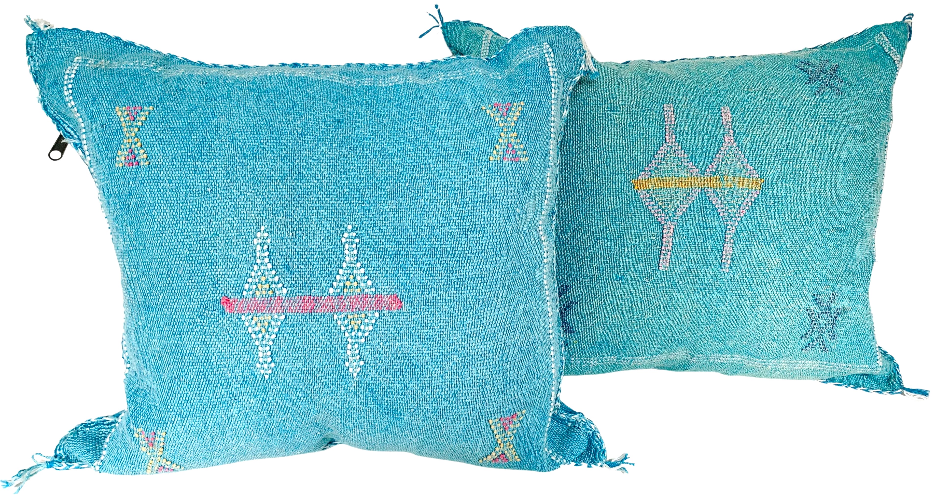 Moroccan Sabra Silk Pillows, Pair