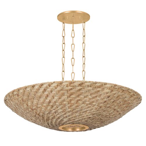 Ollie Iron Chandelier, Vintage Gold Leaf