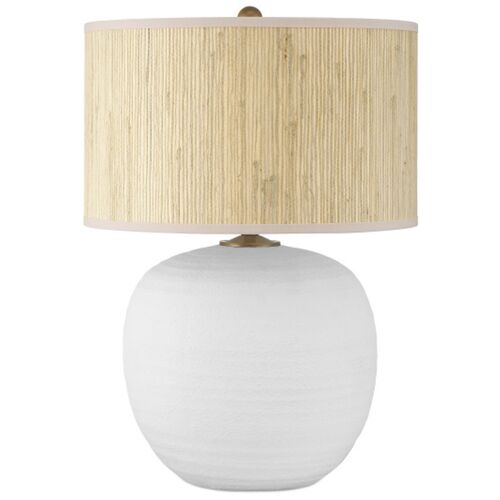 Zena Terracotta Table Lamp, Textured White