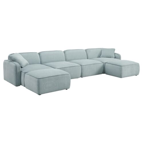 Xenon 6-Piece Corduroy Velvet Modular U-Sectional