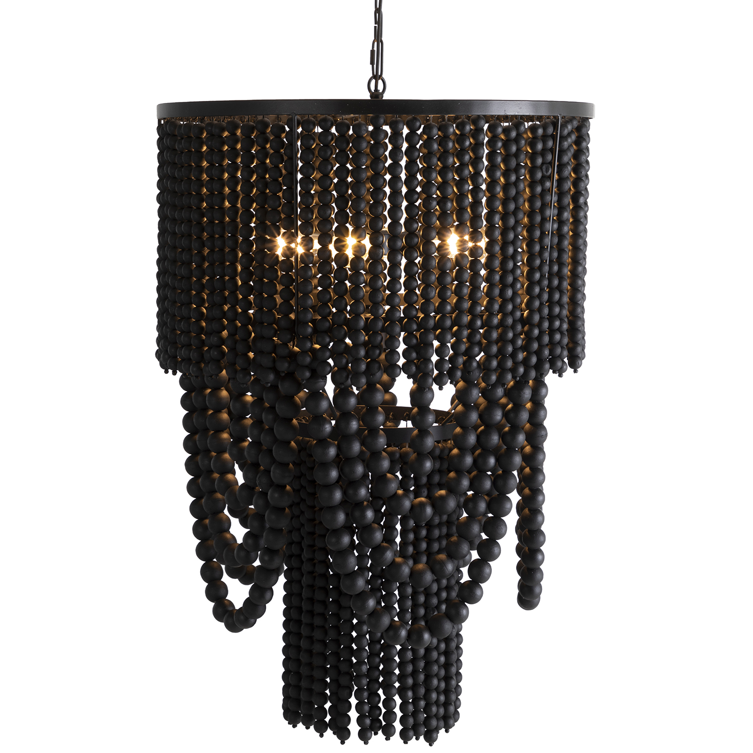 Norton Beaded Chandelier, Black