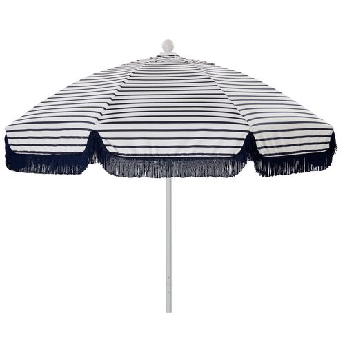 Elle Round Patio Umbrella, Indigo/White~P77524358