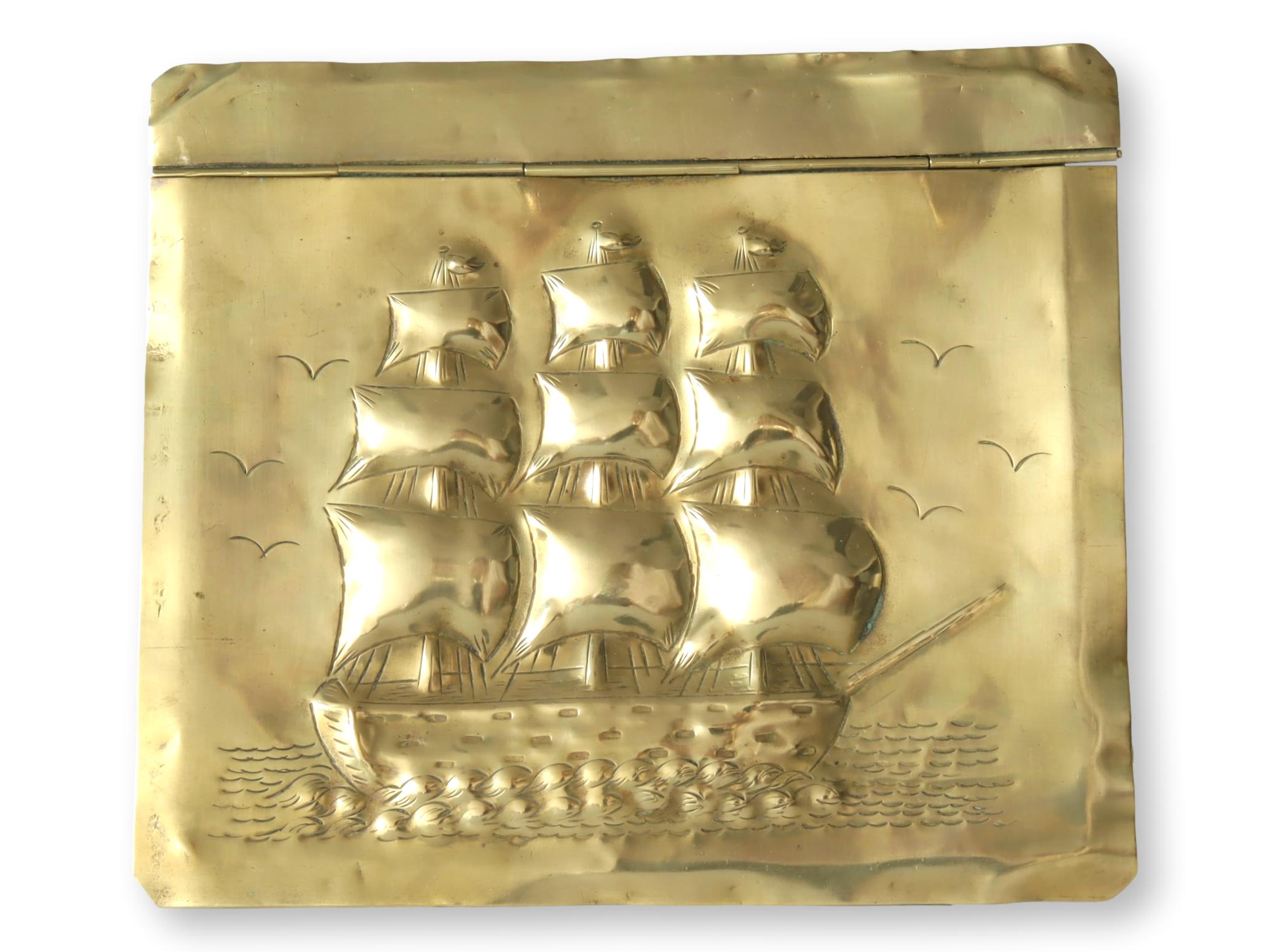 1805 English HMS Victory Brass Tea Box~P77689545