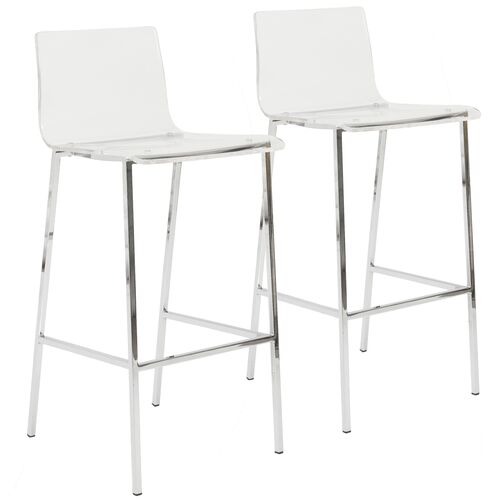Clear Bar Stools with Backs