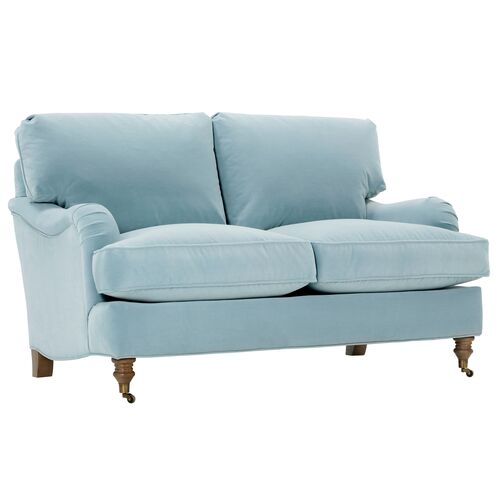 Brooke Loveseat, Ice Blue Velvet~P77653985