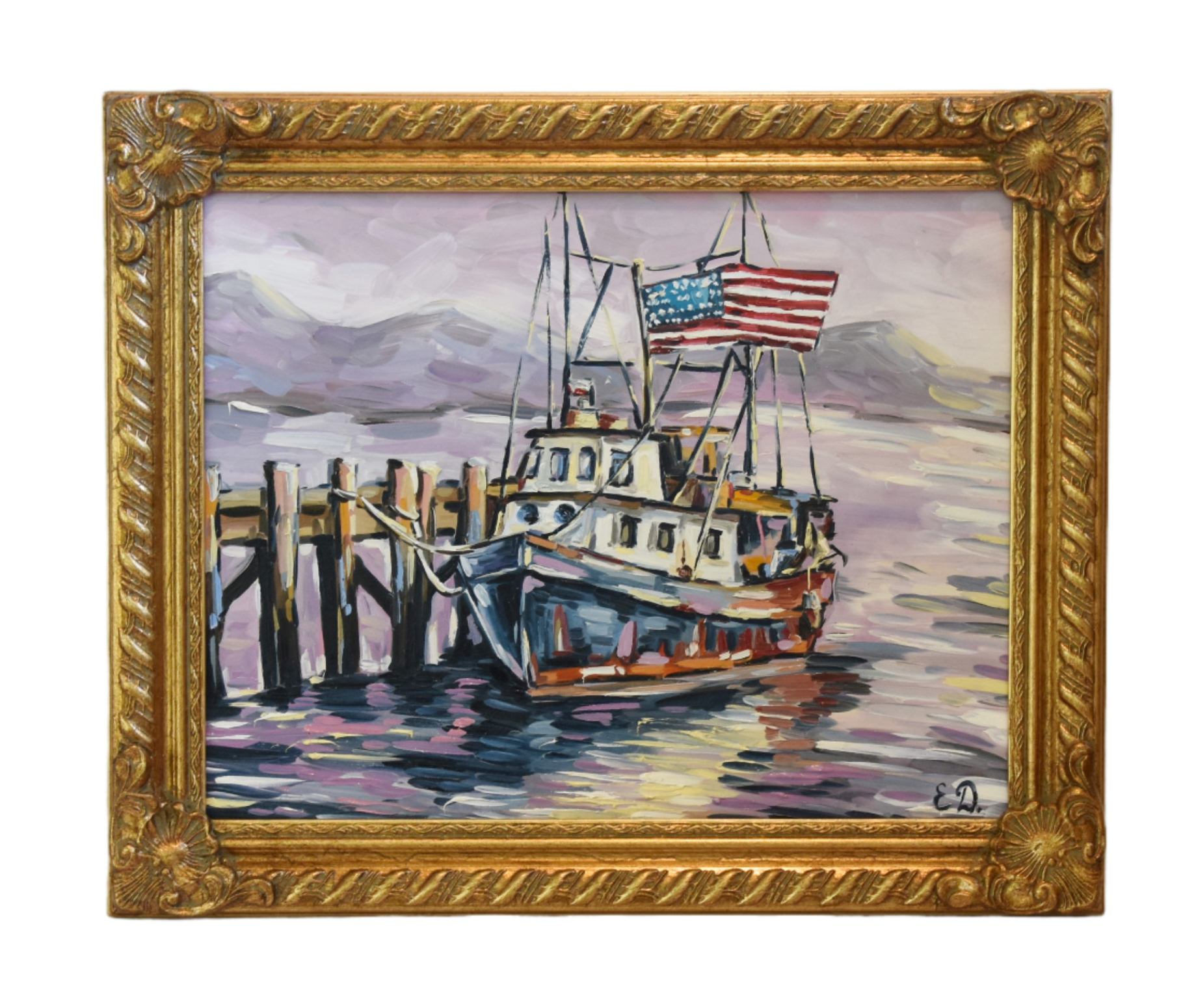 Nantucket Nautical Fishing Boat Painting~P77692756
