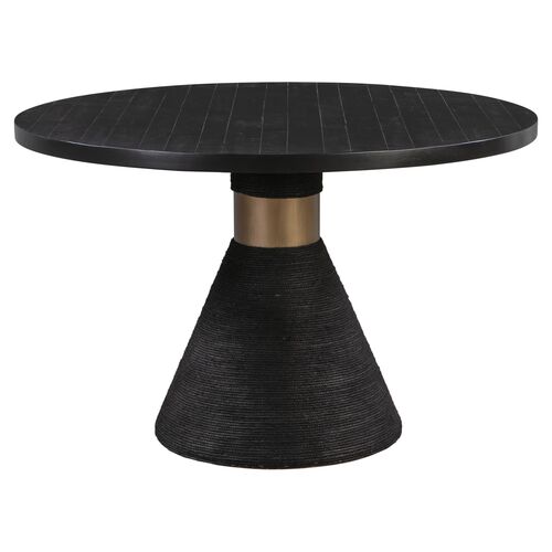Henrik Rope Round Dining Table, Black~P111113936