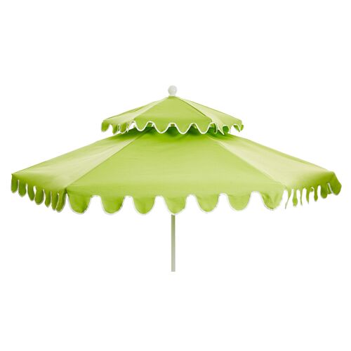 Daiana Two-Tier Patio Umbrella, Green~P77326382