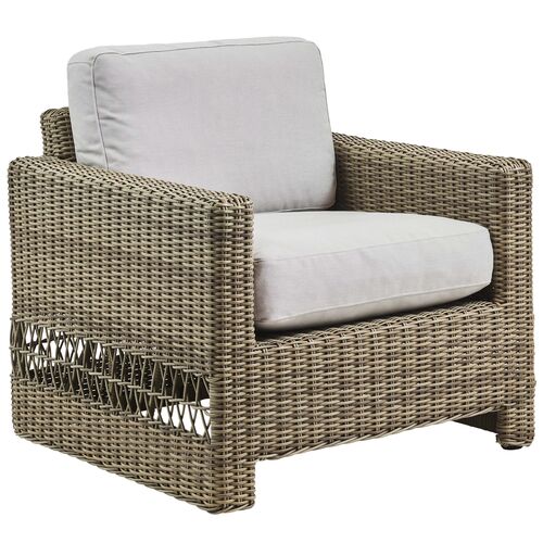 Carrie Outdoor Lounge Chair, Antique/Seagull Grey