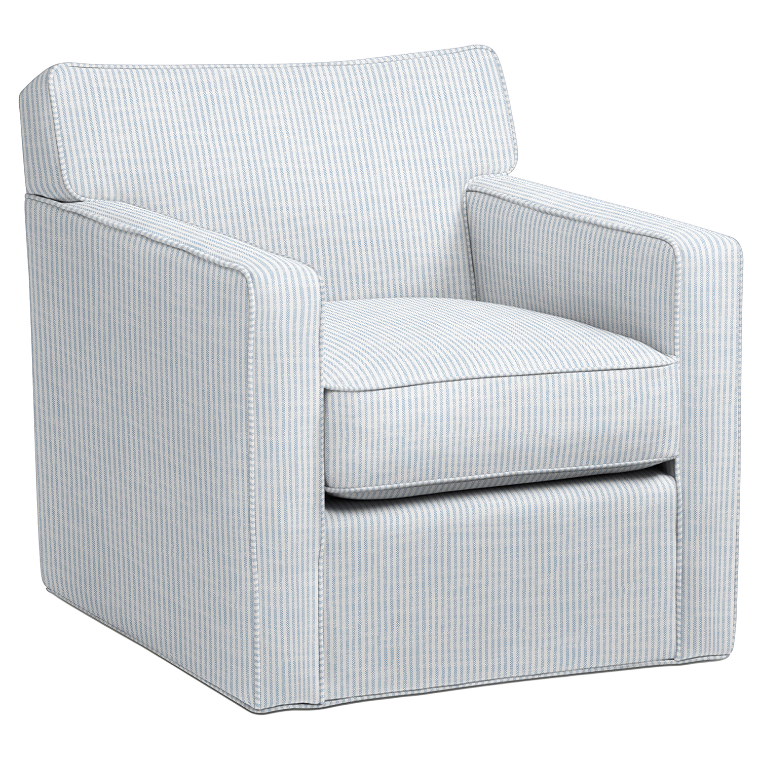 Scottsdale Outdoor Upholstered Swivel Chair, Inside Out Ticking Stripe