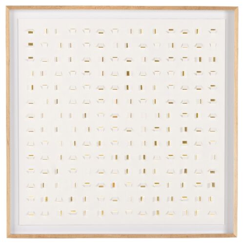 48" x 48" See Through Gold Artwork, White Oak Frame