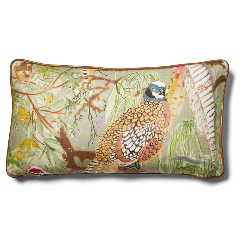 Henley 12x23 Lumbar Pillow, Pheasant/Stone Linen