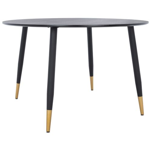 Avello 47" Round Dining Table, Black/Gold