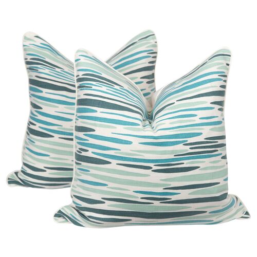 Sea Green Linen Island Pillows, Pair~P77557495