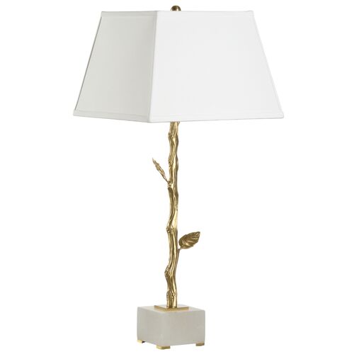 Limb and Leaf Iron Table Lamp, Cream/Gold