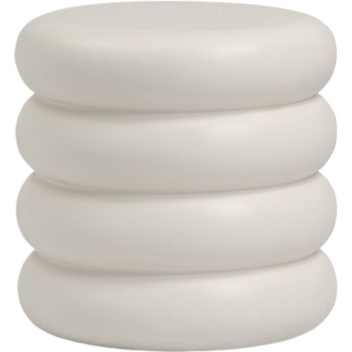 Kuba Outdoor End Table, Ivory Concrete
