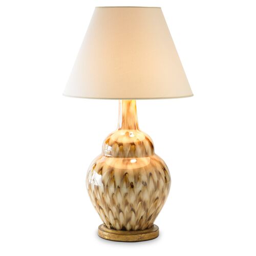 Pheasant Feather Lamp, Brown/Cream~P77232402
