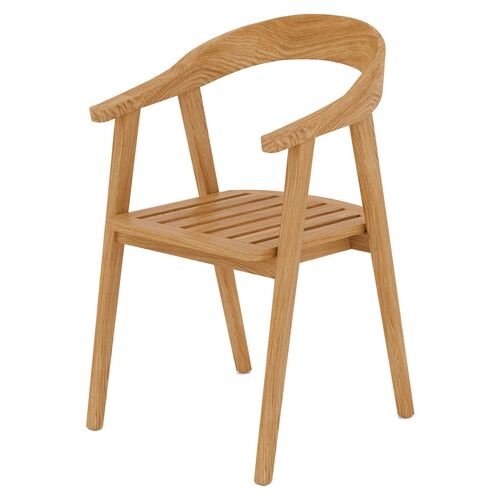 April Teak Outdoor Dining Chair, Natural~P77649406