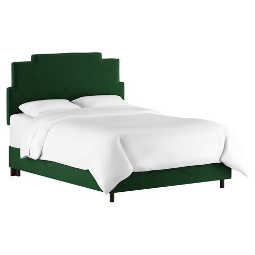 Paxton Velvet Bed, Emerald~P77393449