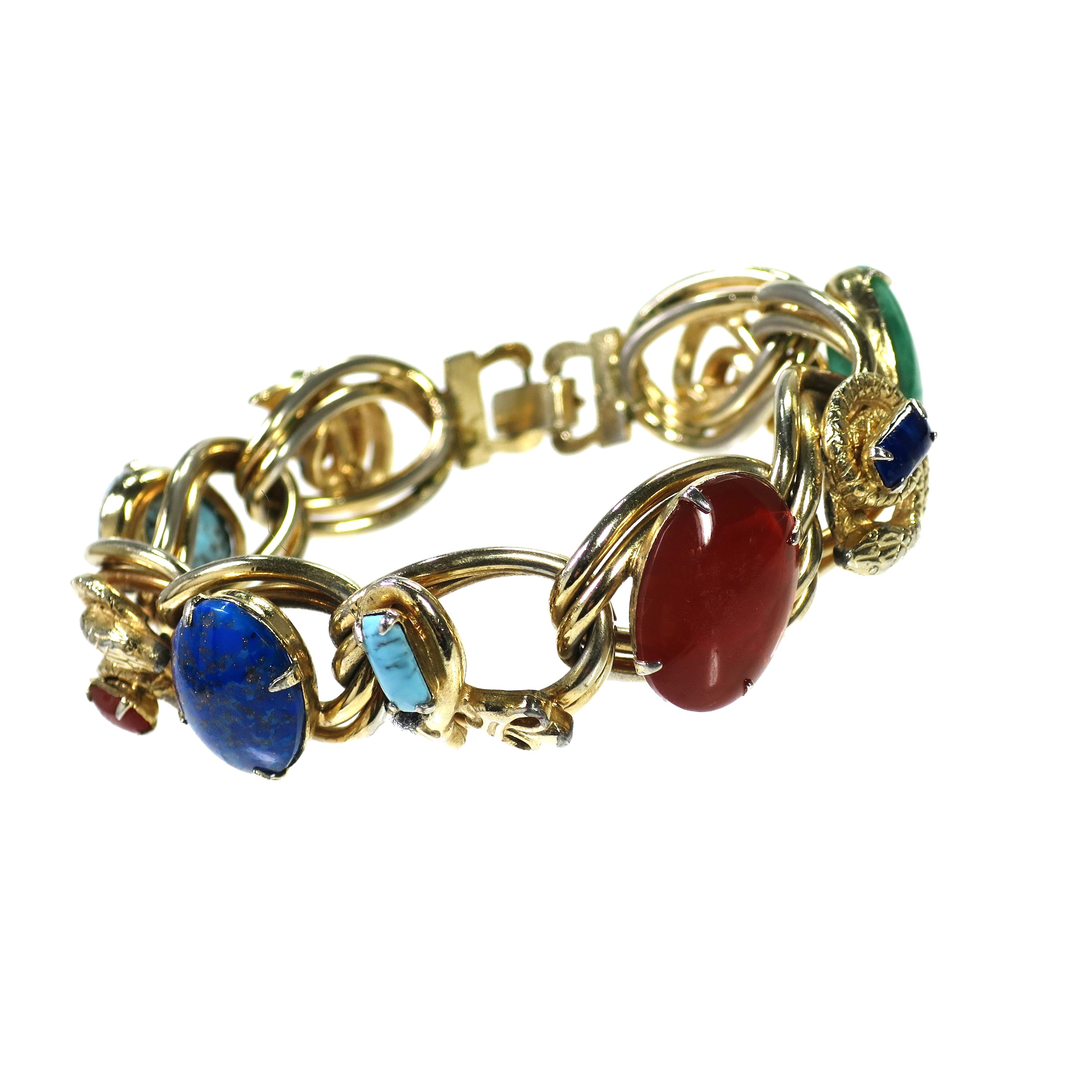 1950s Designer Snake Art Glass Bracelet~P77690294
