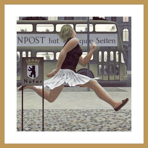 Berlin Bus by Alex Colville Framed Print