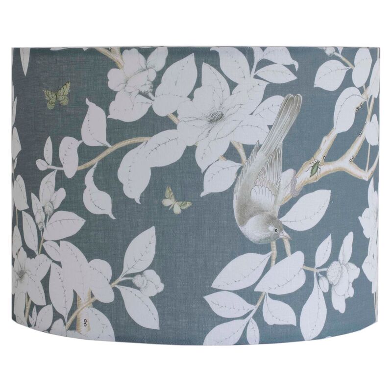 Chinoiserie Lampshade, Blue Linen