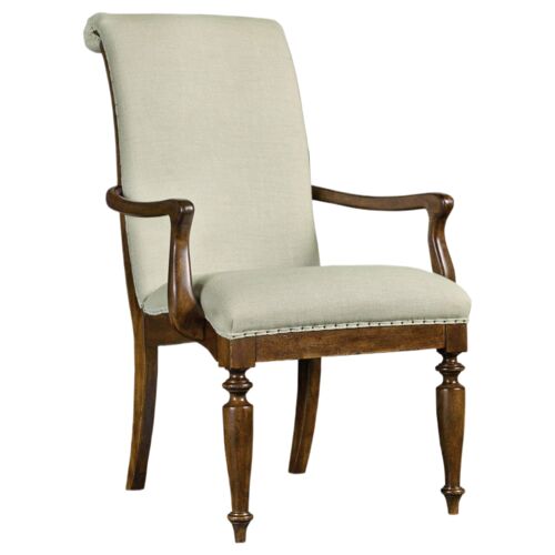 Archivist Upholstered Linen Arm Chair, Beige