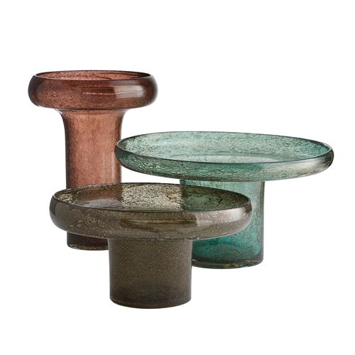 S/3 Phoebe Glass Vases, Black