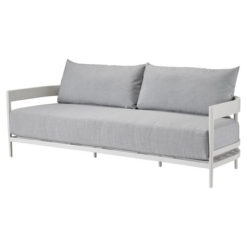Coastal Living Keegan Outdoor Sofa, White/Gray