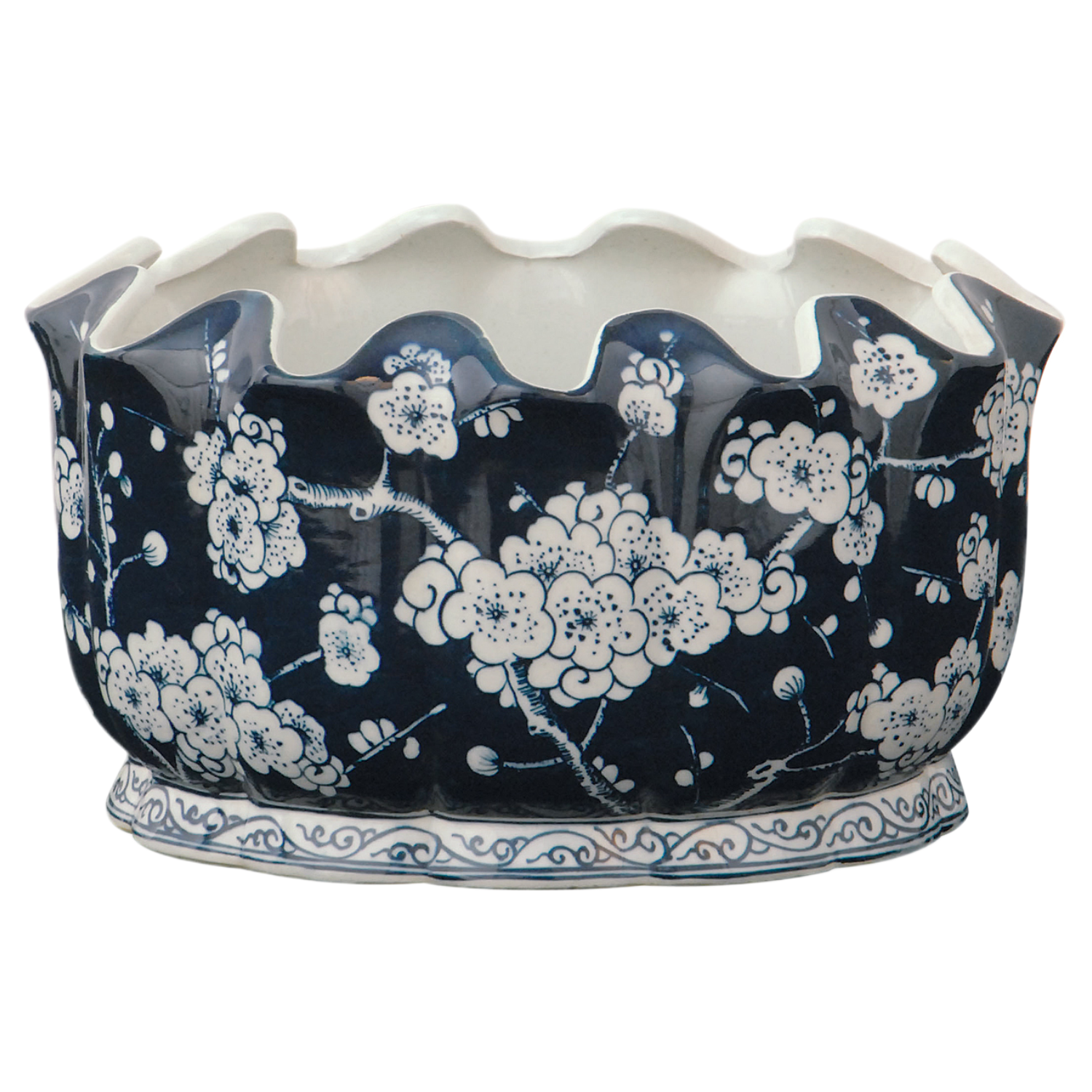 Sakura Indoor/Outdoor Oval Planter, Blue | One Kings Lane Sakura Indoor/Outdoor Oval Planter, Blue | One Kings Lane