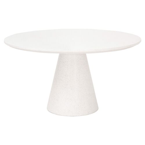 Isabell 55" Round Dining Table, Ivory Terrazzo Concrete~P77656741