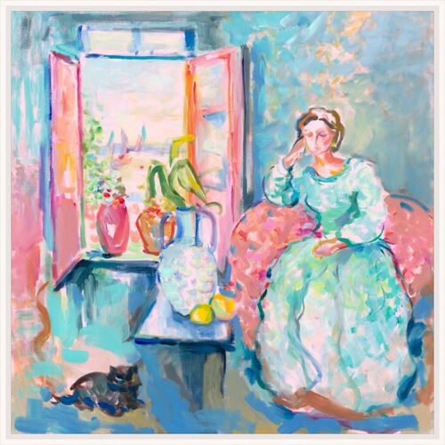 By the Open Window Painting by Maelani Blue