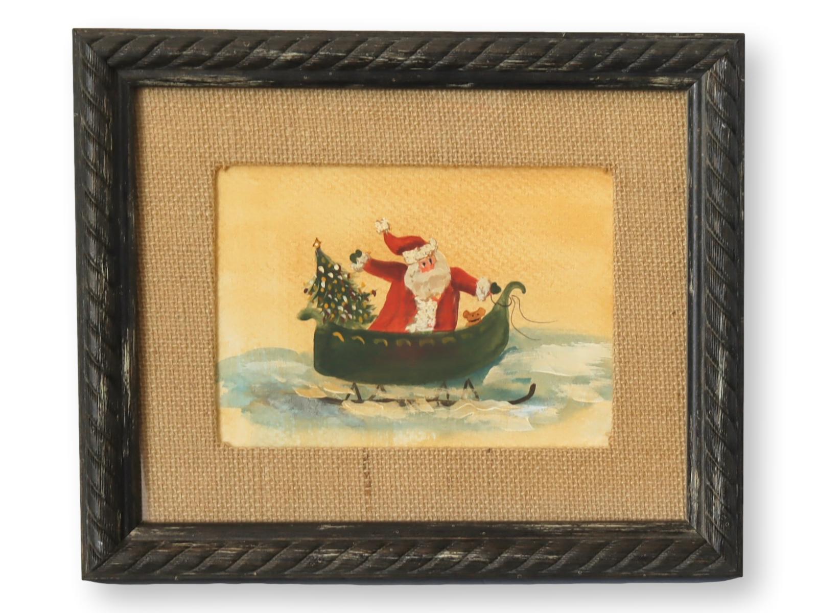 Christmas Folk Art Santa Watercolor~P77681890