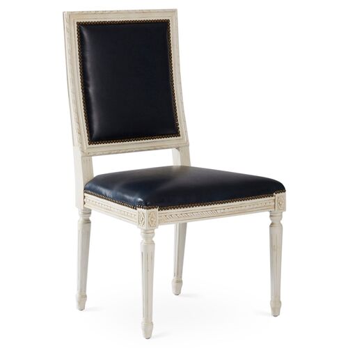 Exeter Side Chair, Navy Leather~P77261565