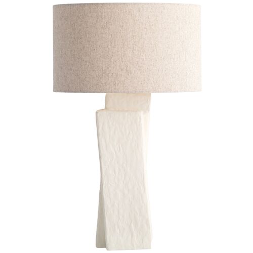 Jules Plaster Table Lamp, White