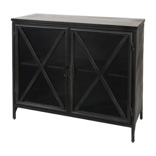 Insley Metal Accent Cabinet, Black Insley Metal Accent Cabinet, Black