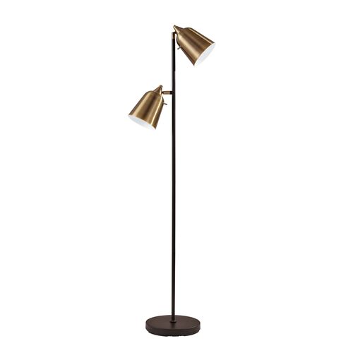 Ryker Floor Lamp, Black/Antique Brass~P69529210