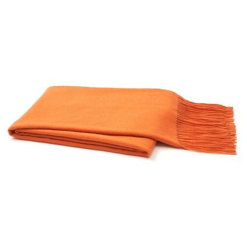 Solid Cashmere Throw, Orange~P75452210