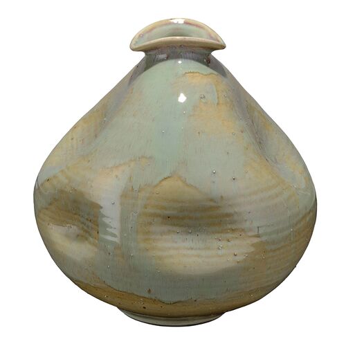Madrid Ceramic Dimpled Vase, Blue