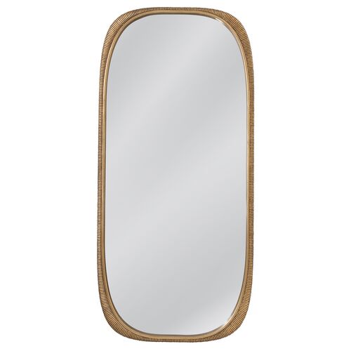 Jamie Floor Mirror, Antique Gold