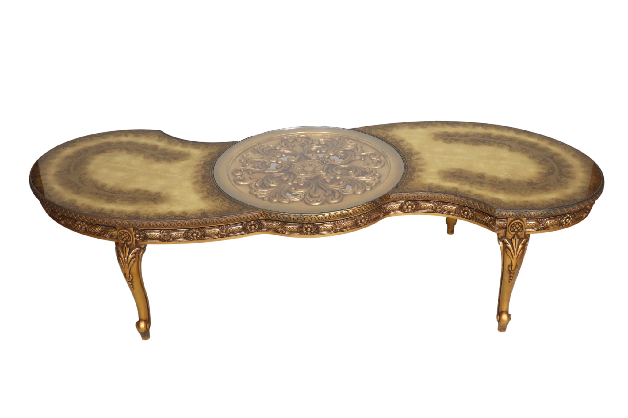 Hollywood Regency Giltwood Coffee Table~P77753033