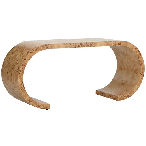 Bridges Burlwood Waterfall Console Table