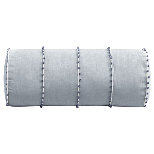 Bea 9x18 French Knot Bolster, Blue Bea 9x18 French Knot Bolster, Blue