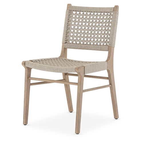 Becca Outdoor Dining Chair, Ivory/Washed Brown~P77593048